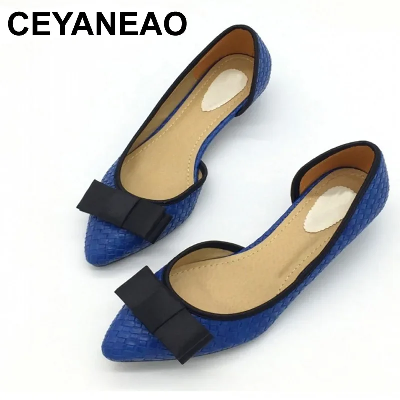 

CEYANEAOTwo-Piece Low Heels Pumps Sexy Women Pointed Toe Spike Heels Shoes Bowtie Slip On Ladies Single Shoes Females Shoes