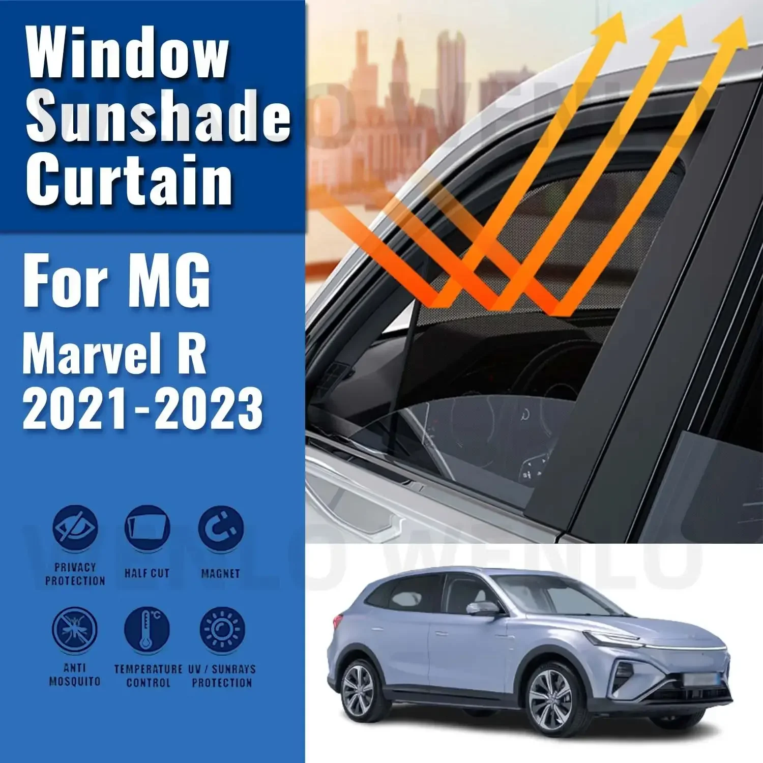 

For MG Marvel R 2021-2023 Car Sunshade Visor Front Windshield Frame Curtain Rear Baby Side Window Sun Shade Shield