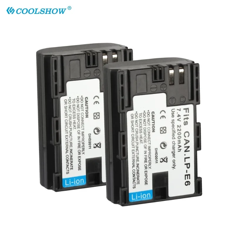 2200mah LP E6 LP-E6 Battery For Canon EOS 6D 7D 80D 5DS R 5D Mark II 5D Mark III EOS 5DS R Camera Batteries