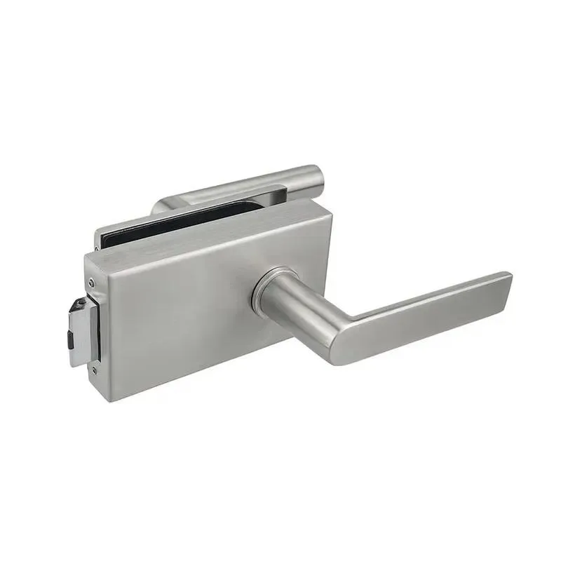 Stainless Steel Tempered Glass Door Lock Set European Square Office Handle