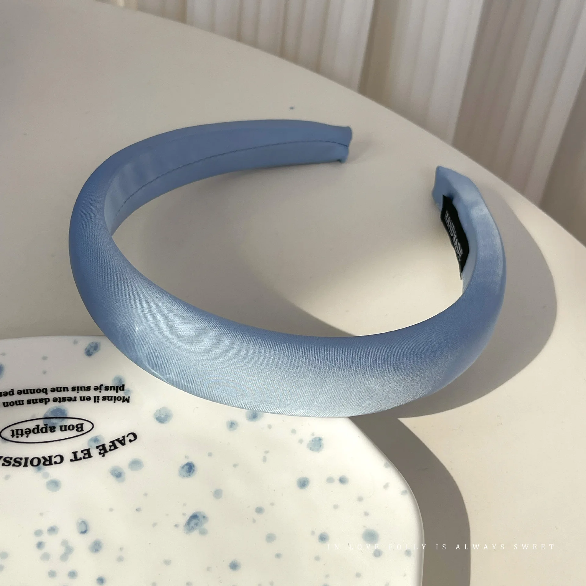 

Свежая и нежная синяя повязка на голову с высокой короной, универсальный модный головной убор для женщин