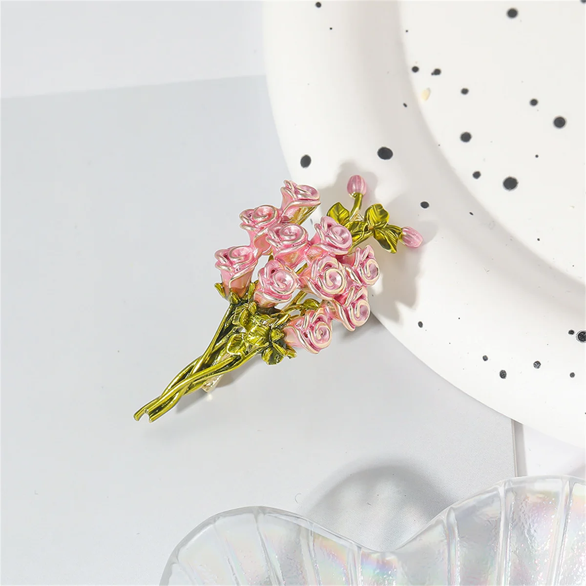 Exquisite Peony Bouquet Brooch Elegant and Fresh Countryside Style Pin Creative Y2K Jewelry Accessories Party Charm Trendy Gift