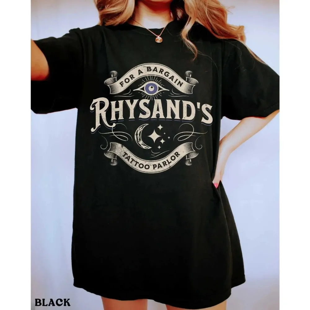 Rhysand Tattoo Shirt Rhys Acotar Shirt Women Oversize Crop Top Acotar SJM tShirts Bookish Print Tee Shirt Vintage Crop Top Shirt