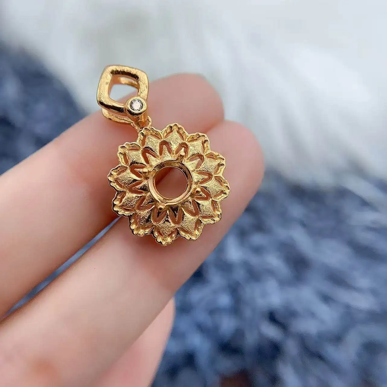 

MeiBaPJ Inlay Round 6*6 mm Stone S925 Sterling Silver Exquisite DIY Pendant Setting For Womens Gift Fine Trend Jewelry Wholesale