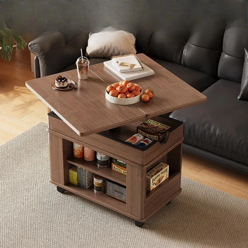 can be lifted and lowered small apartment living room household sofa side cabinet can be moved trolley side table