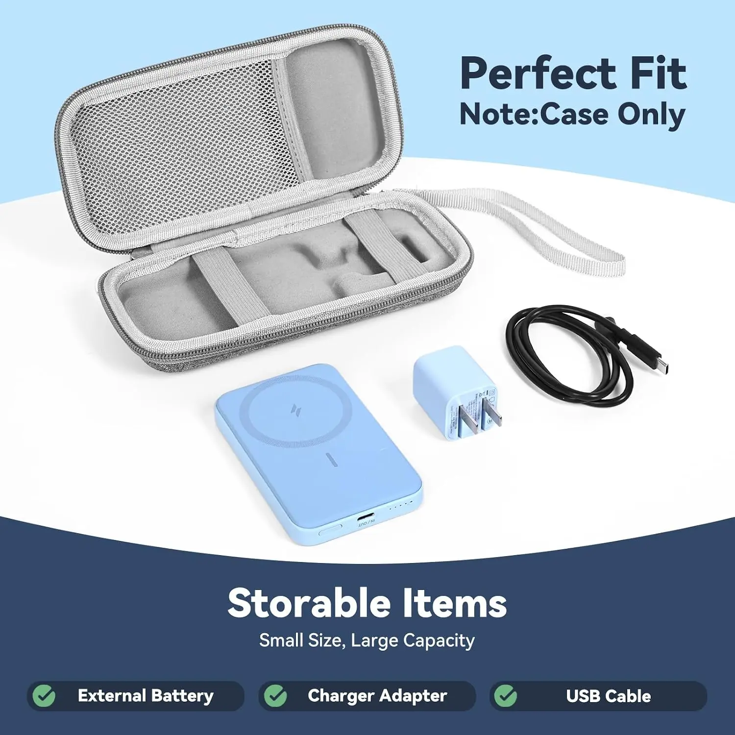 Hard EVA Carrying Case for Anker MagGo 633 622 621 321 Magnetic Power Bank Shockproof Storage Bag Portable Charger Box Only