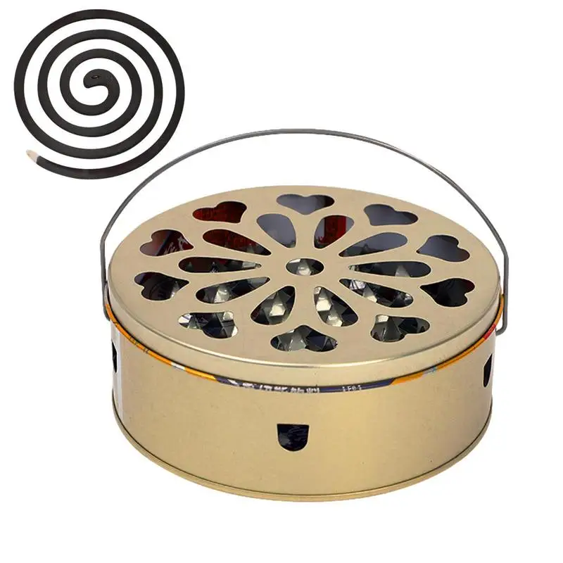 Incense Coil Burner Portable Fireproof Burner With Cover Reusable Anti Scalding Incense Burner for Libraries Homes Accessories