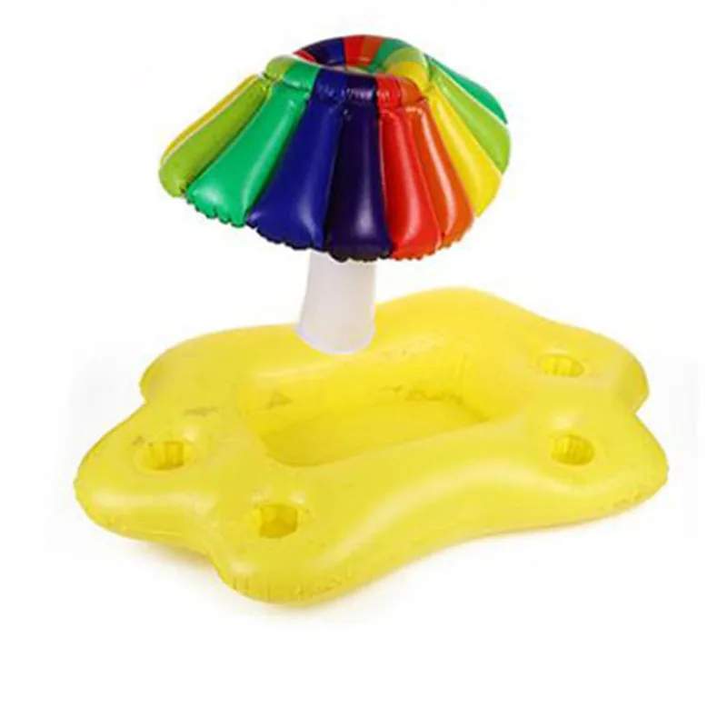 Summer Swimming Pool Dog Supplies Rainbow Cloud Cup Seat Dog Swimming Ring Cola Beer Drink Inflatable Water Ice Bar