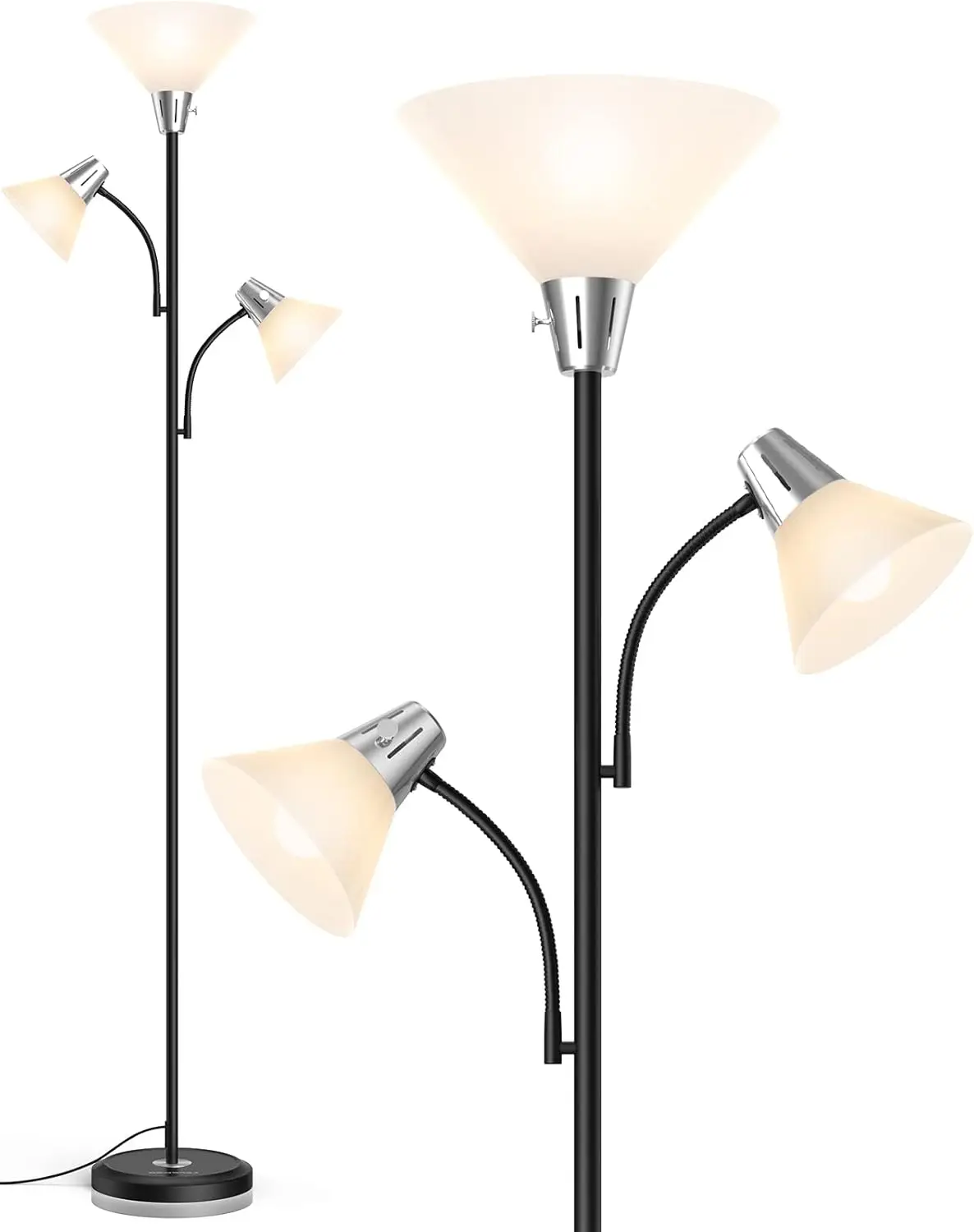 

Floor Lamp,Standing Lamp with Replaceable 3000K Energy-Saving LED Bulbs,9W Lamp for Living Room