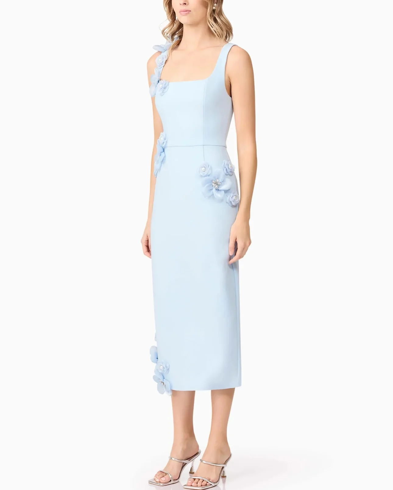 CustomizedvCustomized 고품질 저지 3D 꽃 크리스탈 진주 이브닝 드레스 섹시한 민소매 연예인 가운 맞춤 제작