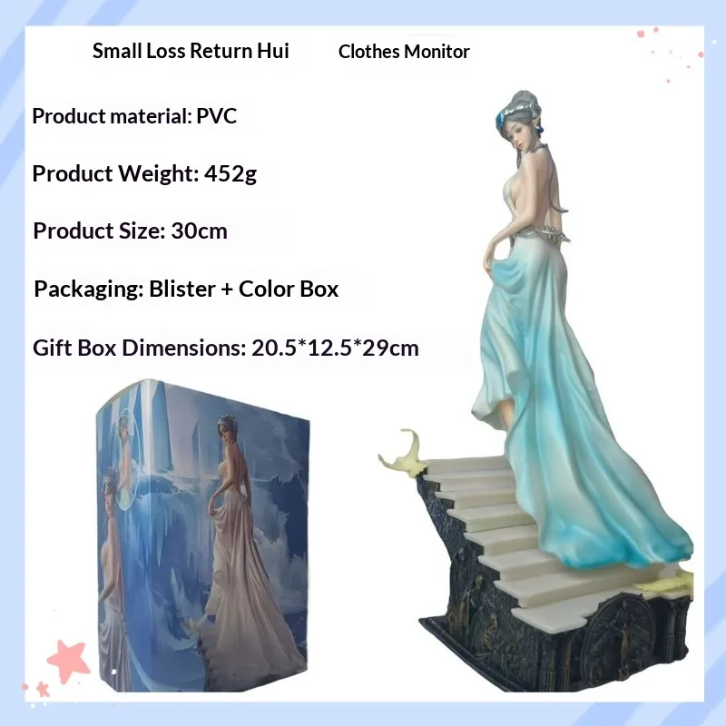 

Фигурка аниме-персонажа Гайцин Янь из серии Ghost Blade Ice Princess, 30 см, сине-белое платье, для декора рабочего стола, для фанатов аниме.