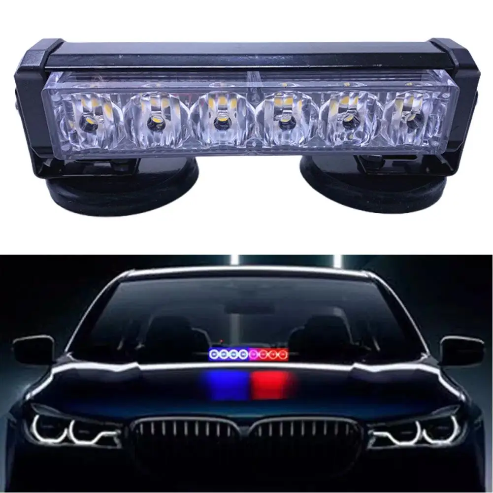 Lampu Flash magnetik mobil 6 Led, cahaya kubah peringatan kecerahan Mobil Led isi ulang, Magnet tinggi portabel P8s4