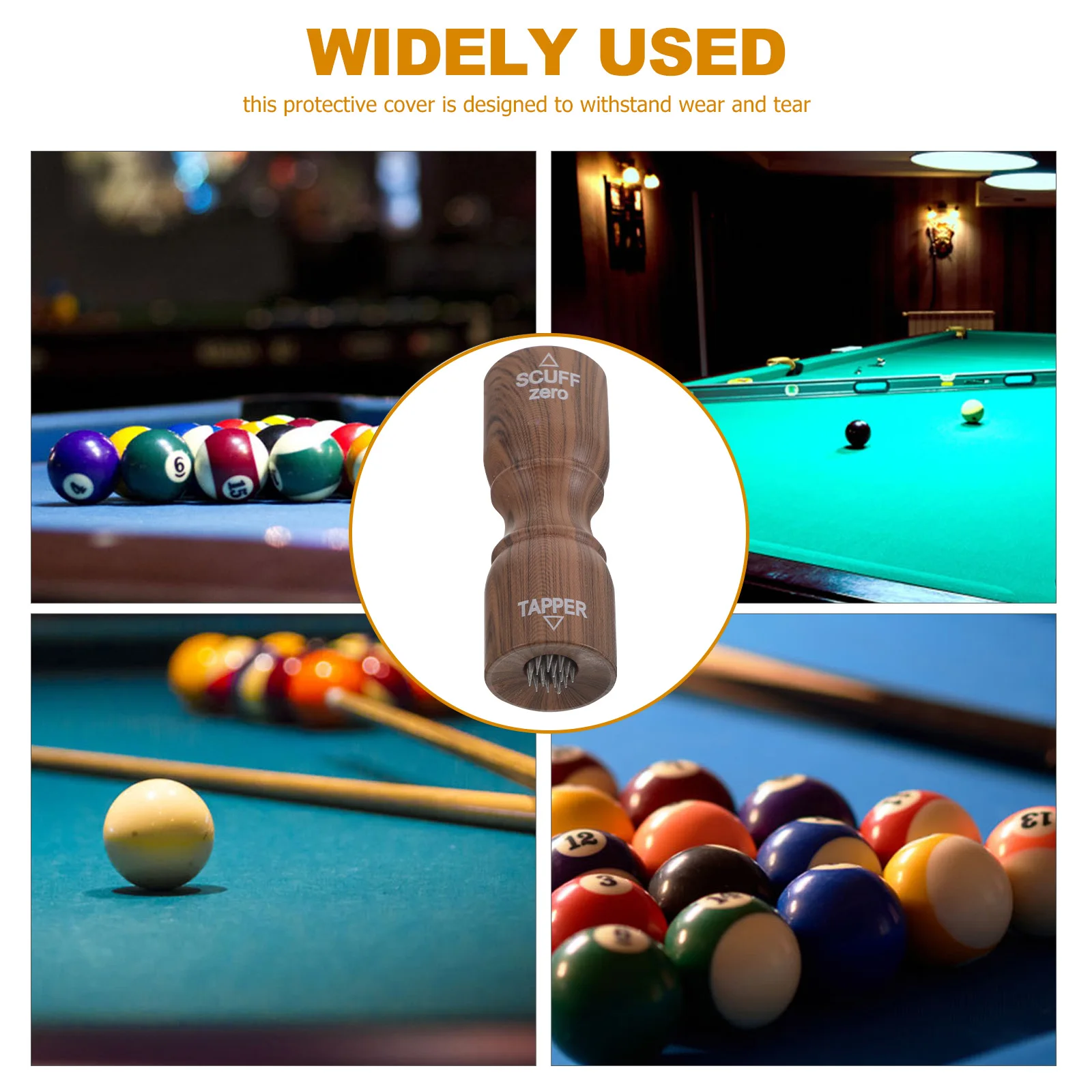 

Billiards Skin Head Tool End Cap Snooker Cue Light Brown Stainless Steel Needle Repair