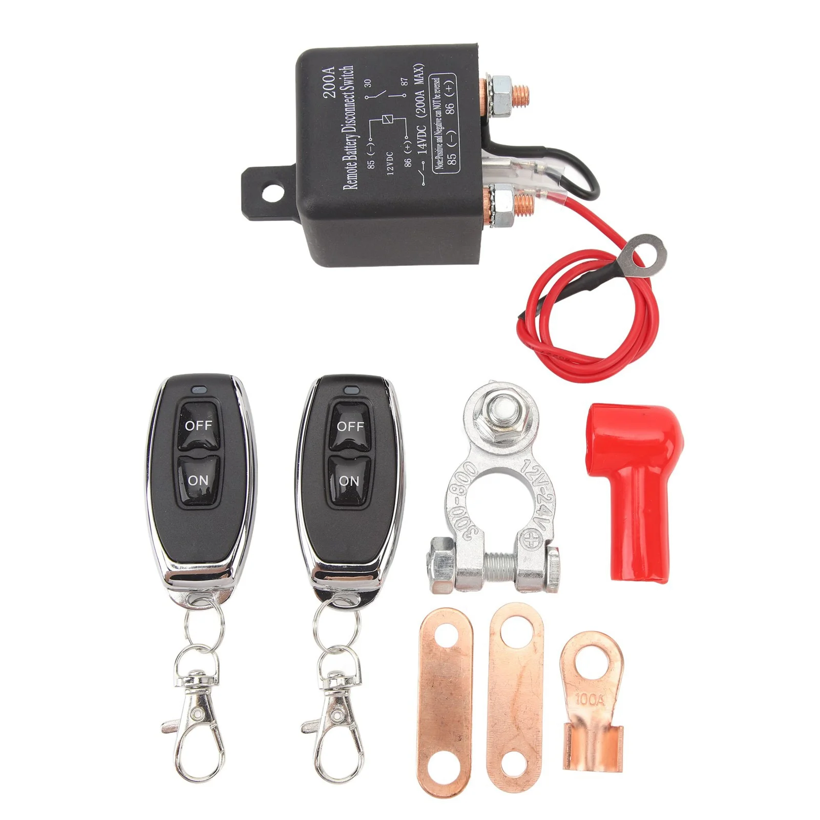 12V Remote Battery Disconnect Switch Prevent Battery Drain High Security 200A Dual Battery Kill Switch for Car