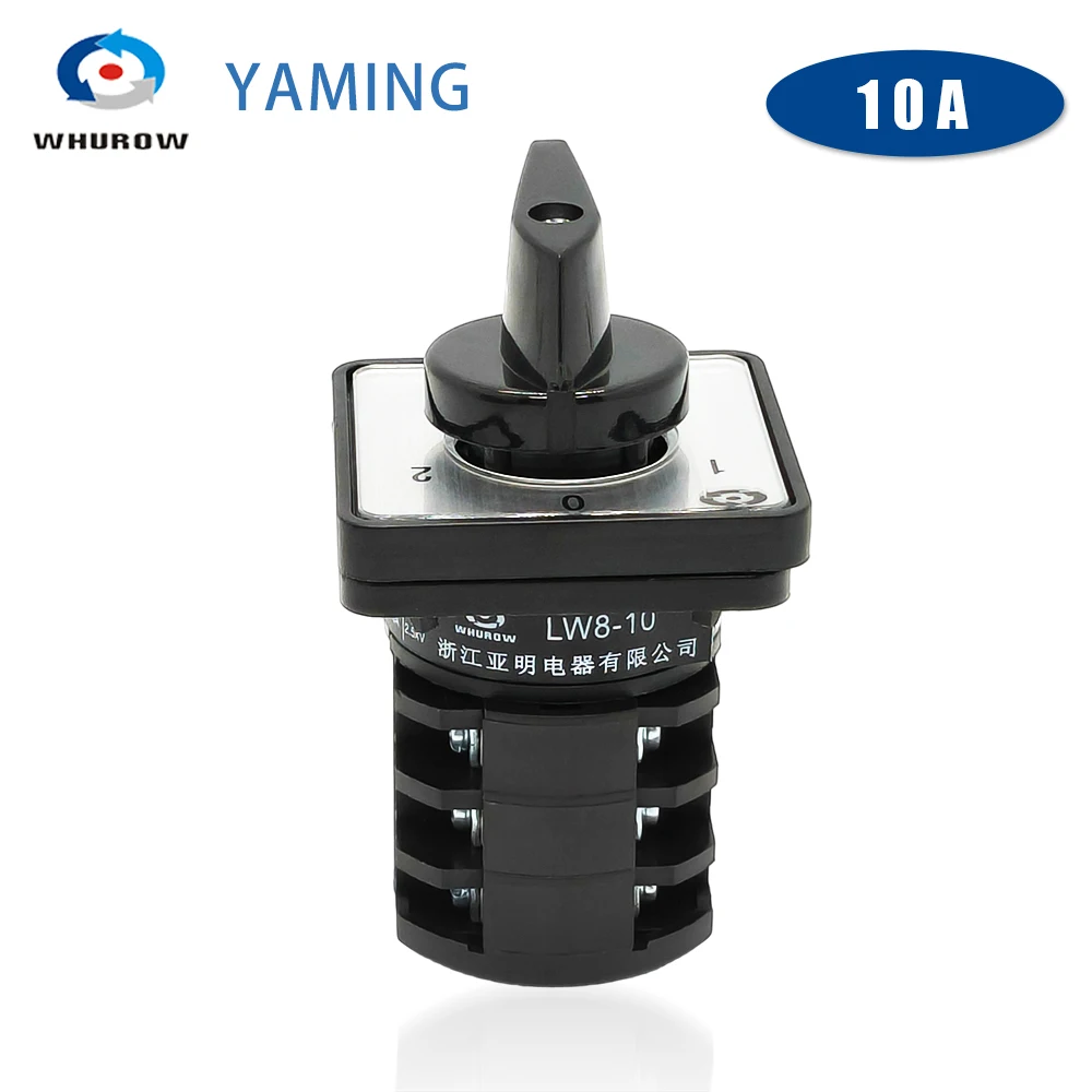LW8-10/3 Manual Changeover Switches Rotary Cam Switch Voltage 380V 3 Position 3 Poles 10A Sliver Contact Select 10amp
