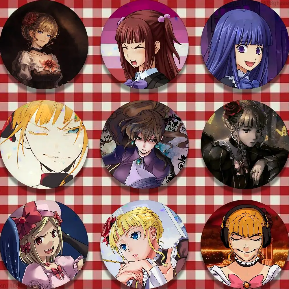 umineko no naku koro ni 32/44/58mm Handmade Pins Round Brooch Badge Backpacks Clothes Jewelry Gifts