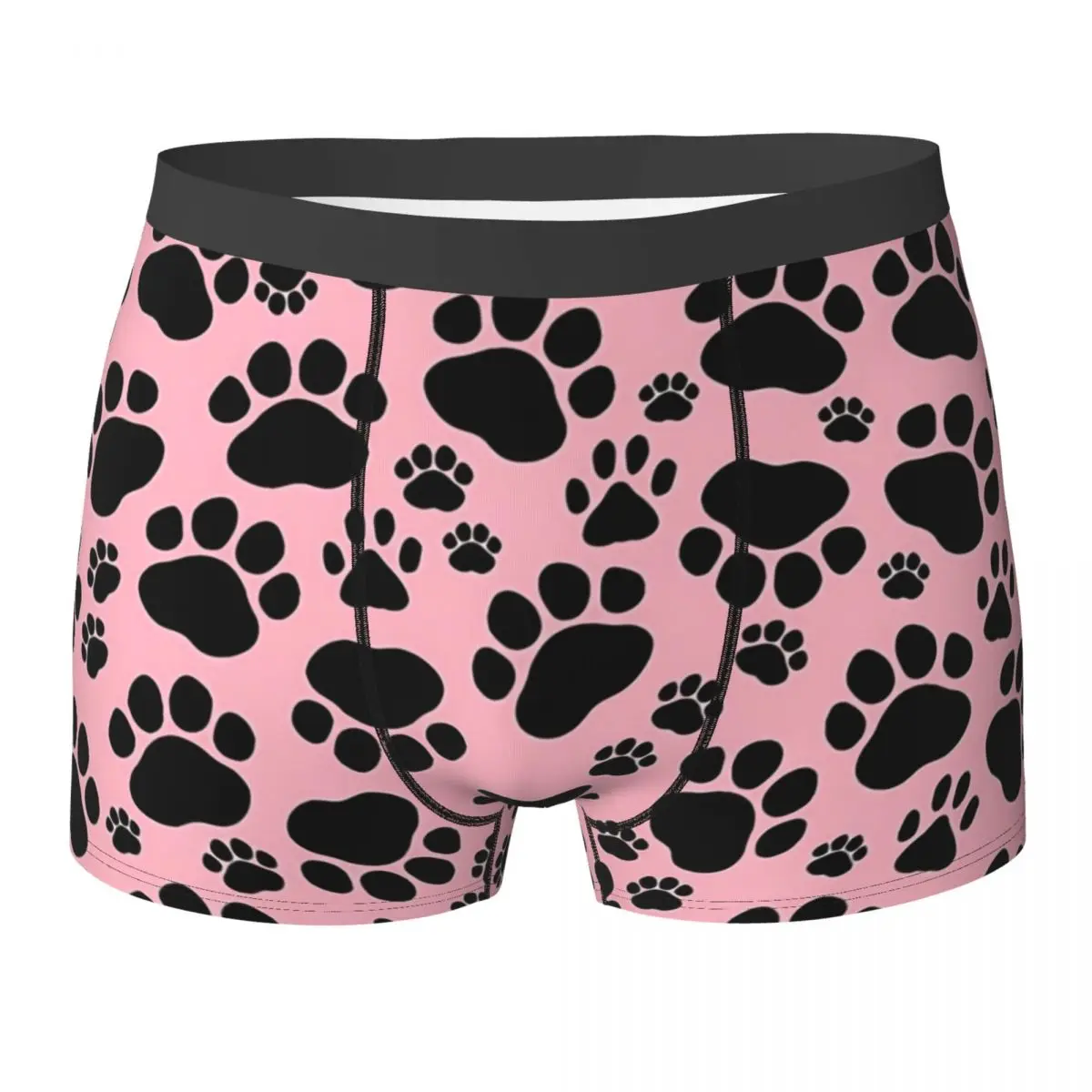 

Pink Dog Paw Underwear Animal Male Panties Sublimation Classic Boxer Shorts Hot Boxer Brief Plus Size 2XL