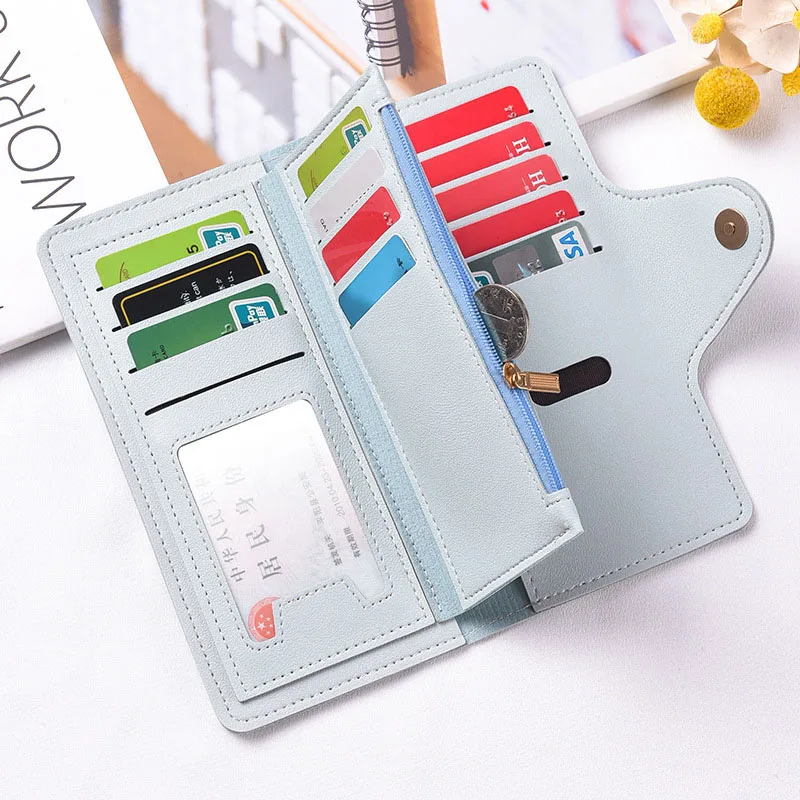 Frauen Brieftaschen und Geldbörsen PU Leder Geld Tasche Weibliche Lange Haspe Geldbörse Kleine Münze Karte Halter Blau Rot Kupplung Neue Frauen Brieftasche