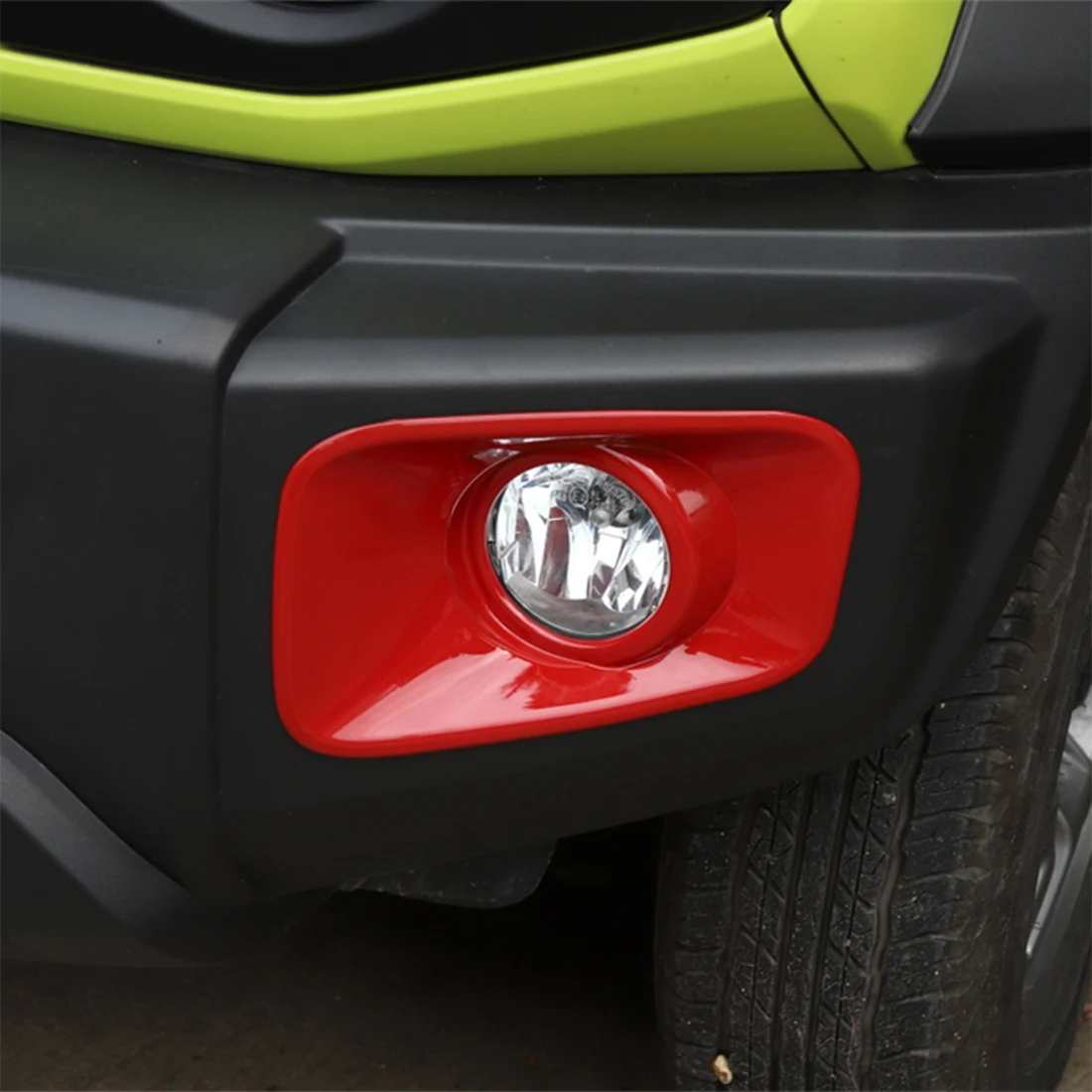 Car Front Fog Light Lamp Decoration Cover Stickers for Suzuki Jimny 2019 2020 2021 2022 Accessories ,ABS Red