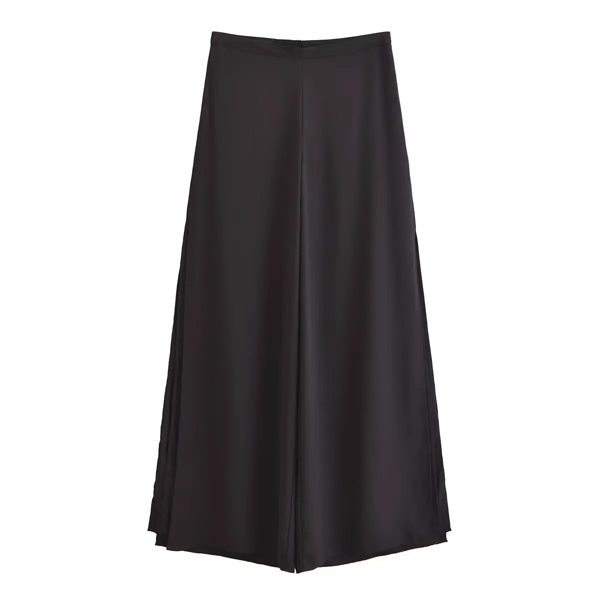

Women's 2024 New Fashion Side Split Design Loose Pleated Wide Leg Pants Retro High Waist Back Zipper Women's Pants Mujer Z0060
