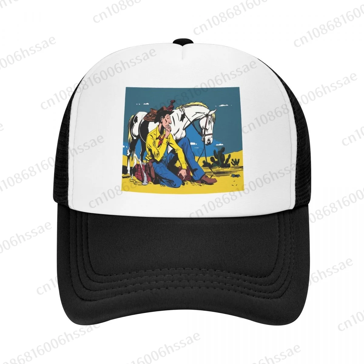 

Lucky Luke Anime Cartoon Cowboy Mesh Baseball Cap Summer Outdoor Men Women Fashion Sport Hats Hip Hop Trucker