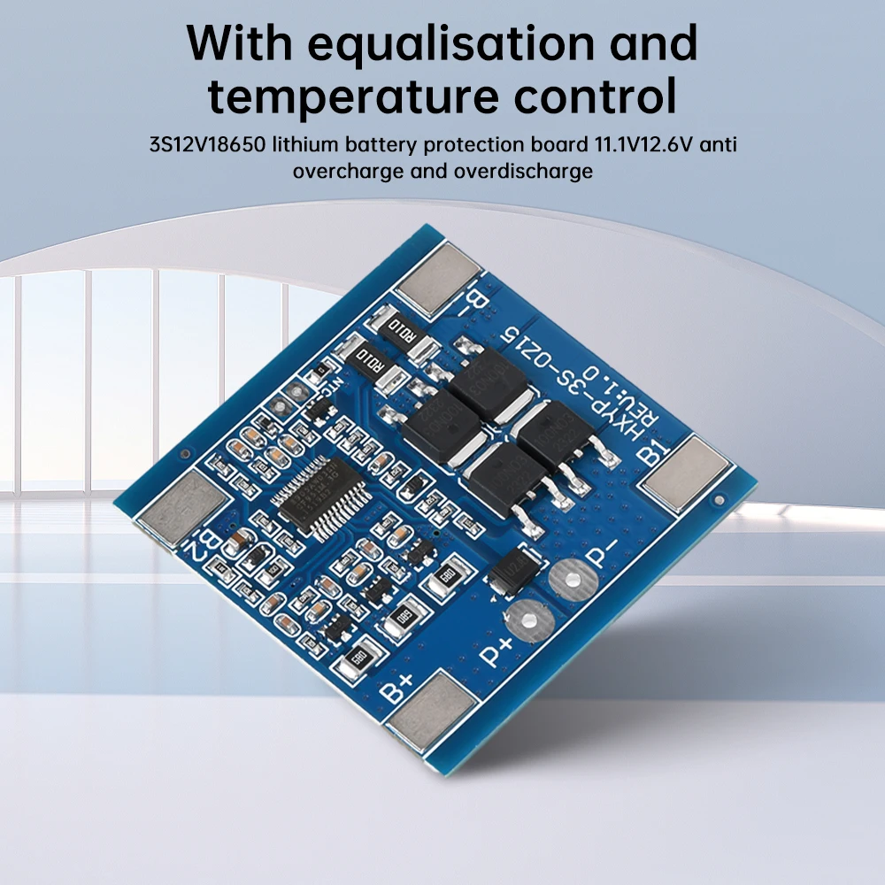 리튬 배터리 보호 보드, 과충전 방지, 밸런스 및 온도 제어, 3S12V18650, 11.1V, 12.6V