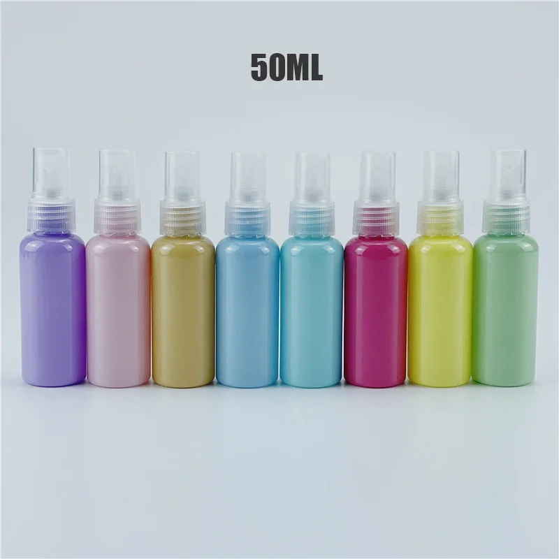

10ML 30ML 50ML X 50 Macaron Color Spray Pump Bottle Empty Perfume Travel Sprayer Container Toner Atomizer Cute Cosmetics Bottles