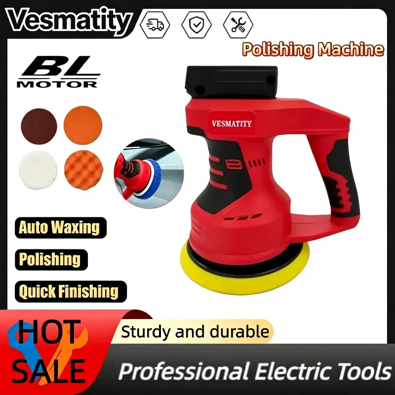 Cordless Electric Car Polisher 8 Gears Polishing Machine Waxing Sanding Sealing Power Tools For Milwaukee Battery