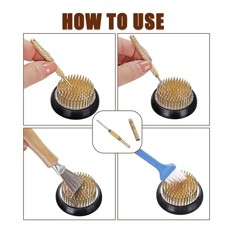 

AB66-Ikebana Kit With 2.1-Inch Flower Frog, Flower Pot,Needle Straightening Tool Flower Pot Base, And Cleaning Hollow