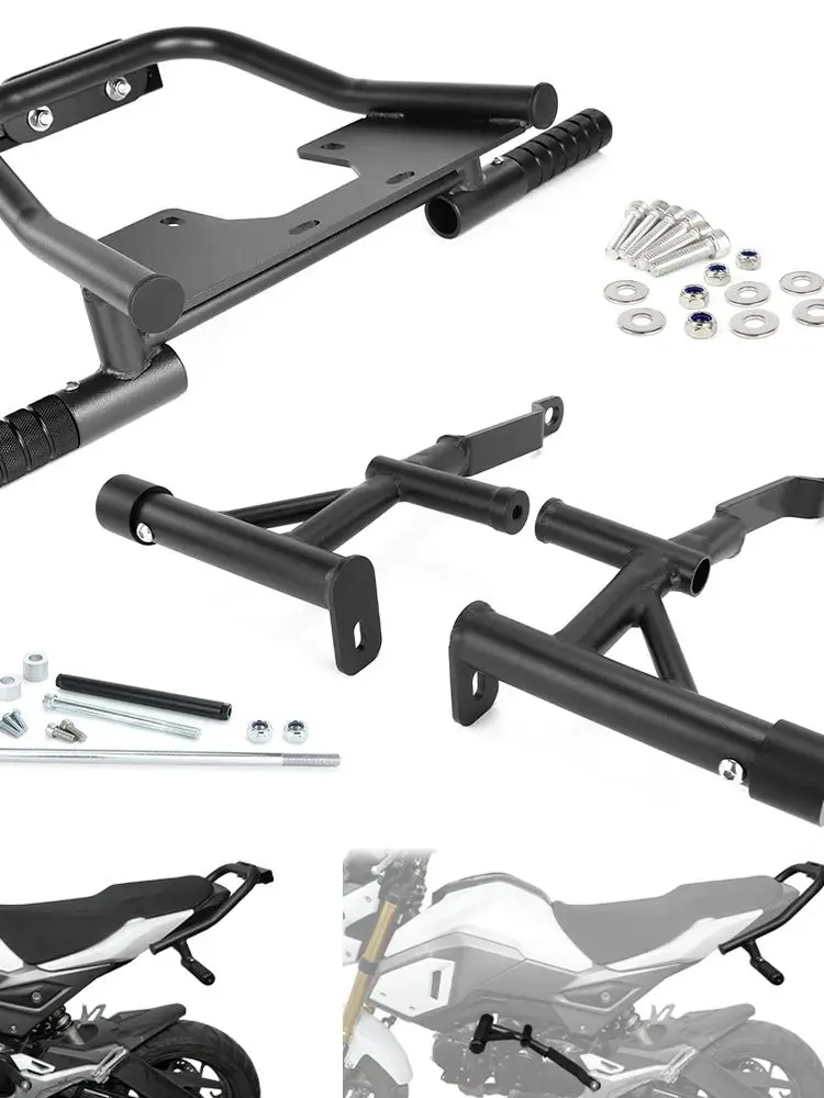 Motorrad-Sturzbügel, Stunt-Motorschutz & Unterbürzel mit Stunt-Pegs und Kratzschutz für Honda Grom 125 MSX125 2016-2018 2019 2020