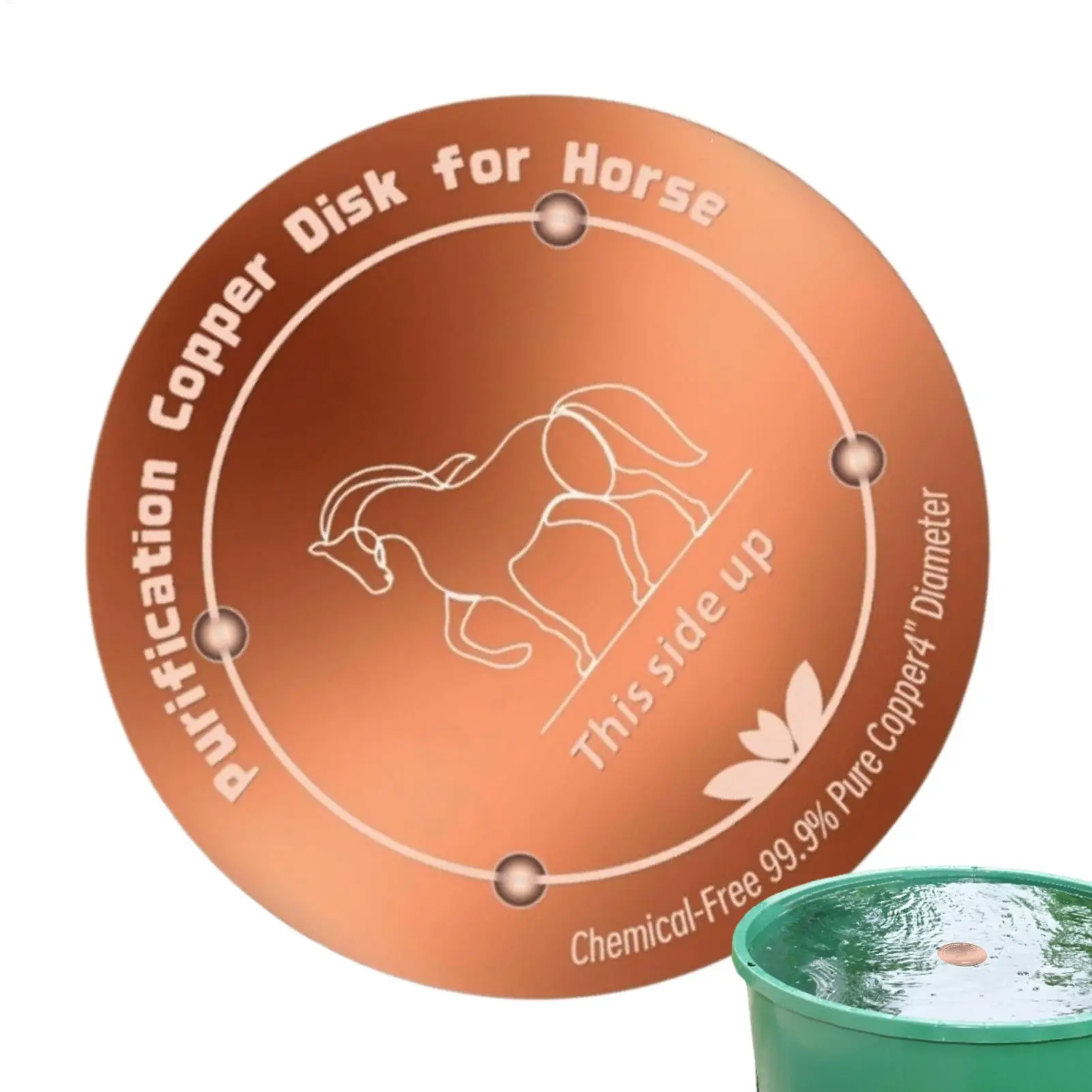 4 Inch Copper Water Purification Tray Weatherproof Physical Cleaning Tool Bird Bath Livestock Water Trough Device For Outdoor