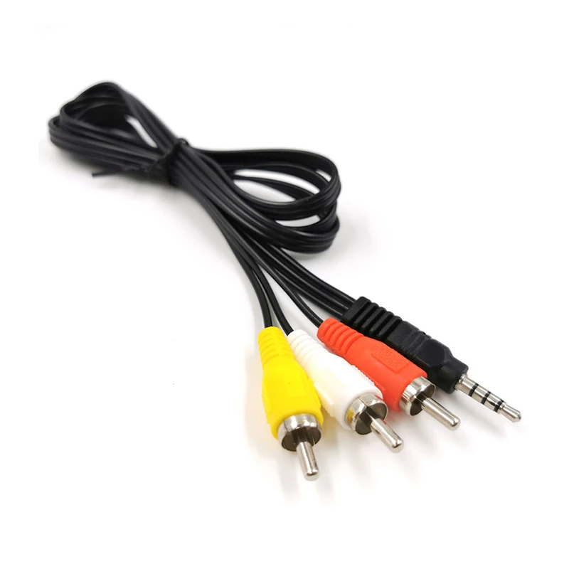 High Quality 3.5 to RCA Male Audio Video AV Cable Wire Cord 1.2m 3.5mm Jack Plug 3 Adapter & Cables