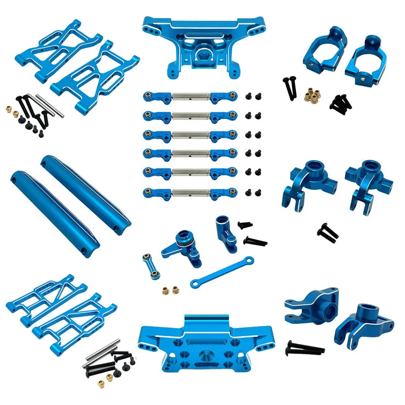1/10 MJX Hyper Go 10208 V2 Metal Upgrade Parts Kit Front Rear Swing Arm Steering Cup Hub Carrier Link Rod Shock Tower Set