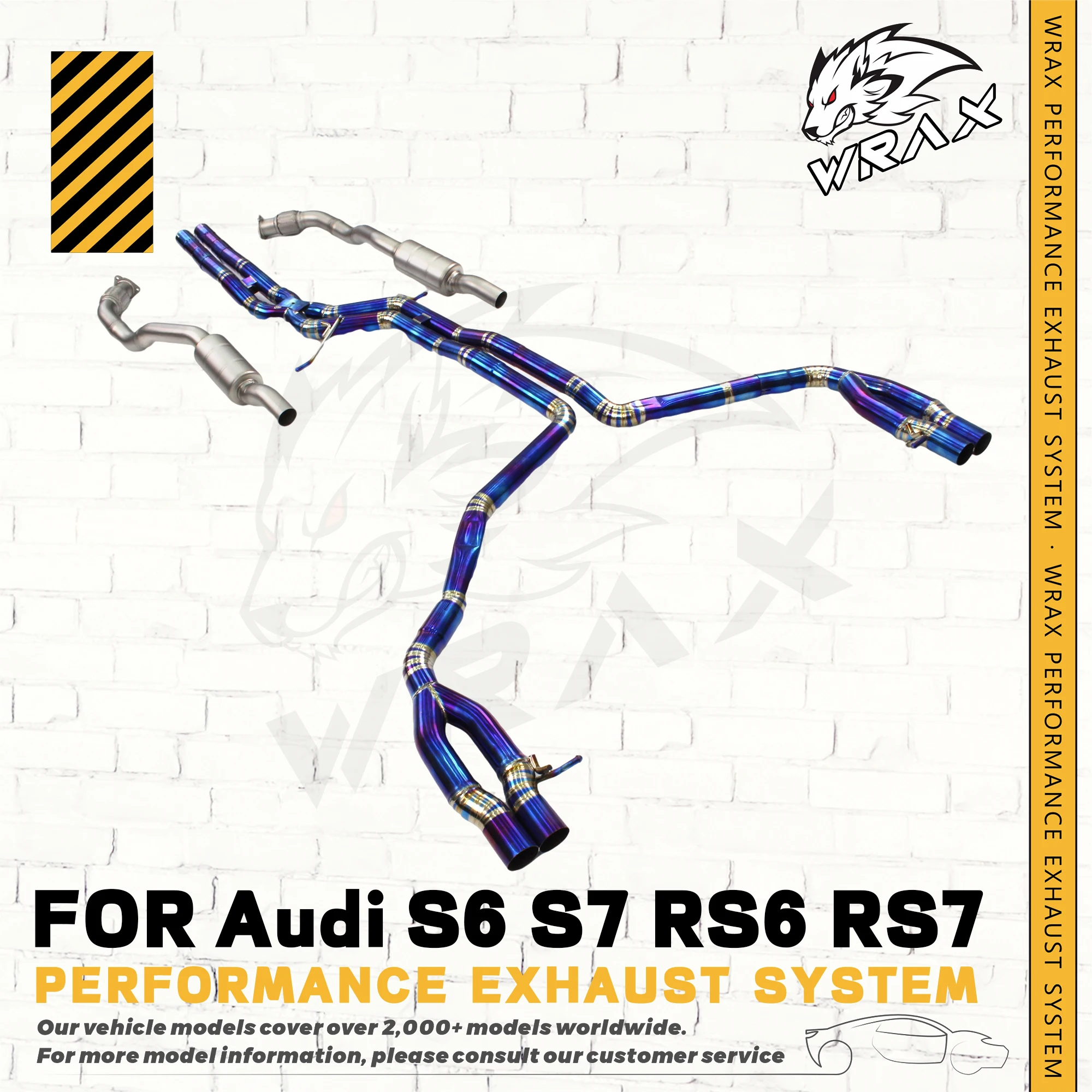 

WRAX (для Audi S6 S7 RS6 RS7 C7 с выхлопной системой управления клапаном) Автомобильные аксессуары Сменная выхлопная труба Catback с прямой посадкой