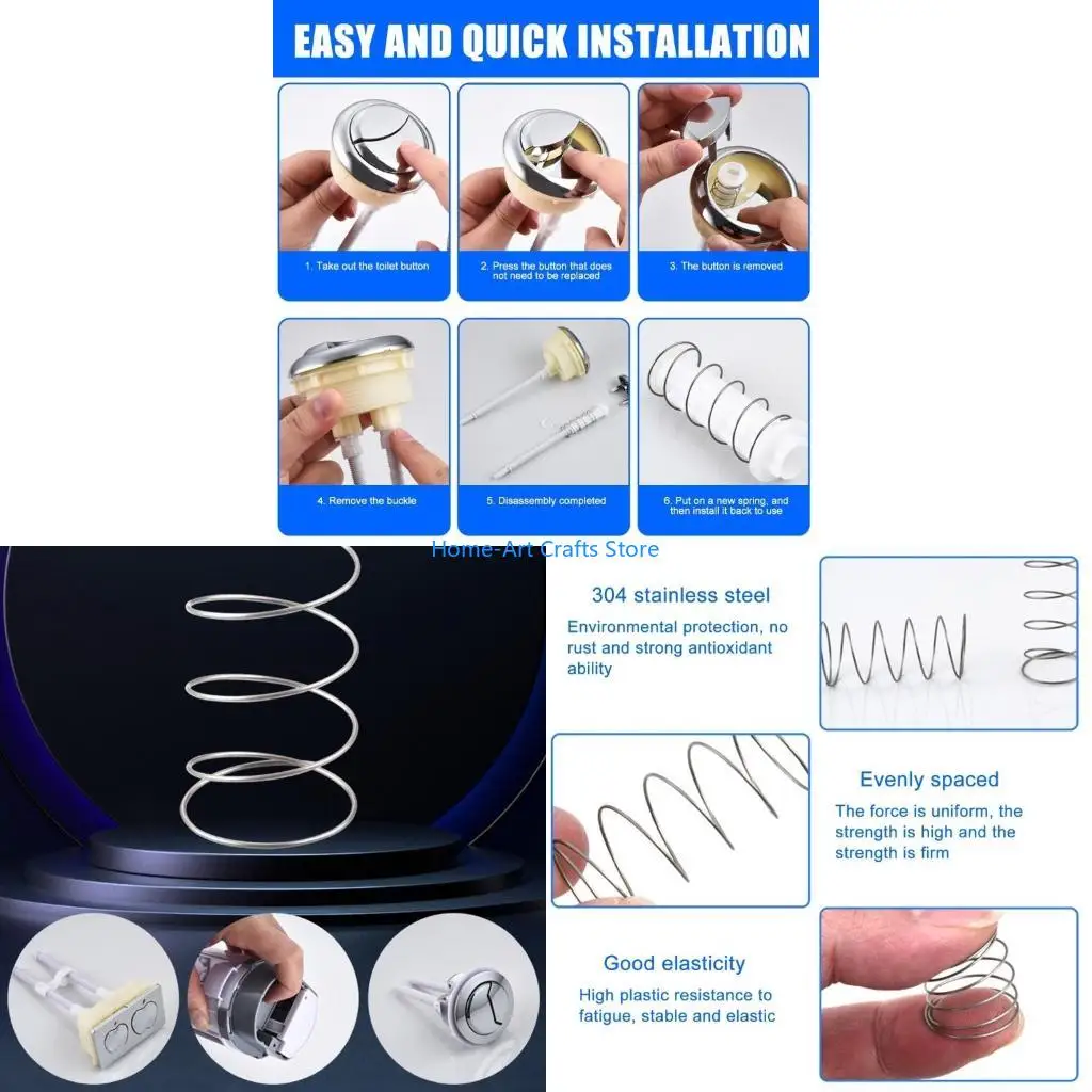 Y3NA 8pcs Toilet Tanks Press Spring Tenant Friendly Solution Flush Efficiency 40mm for Effective Water Conservation