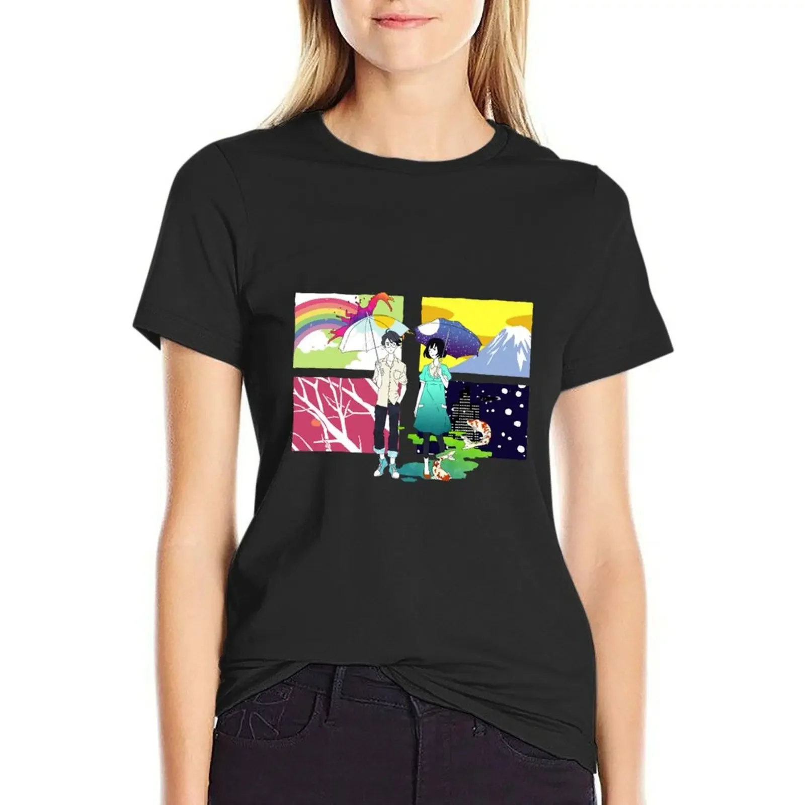 

The Tatami Galaxy- Protagonist and Akashi T-Shirt cute clothes animal prinfor oversized sweat t-shirts for Women cotton