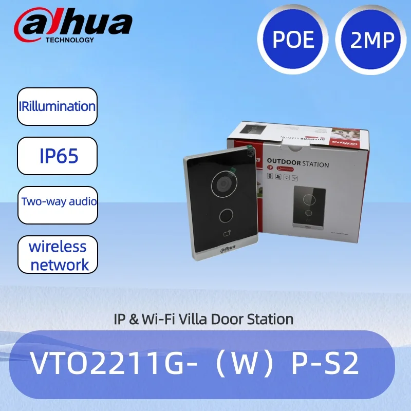 

Dahua VTO2211G-（W）P-S2Smart IP Video Door Phone: 2K, AI Human Detection, 2-Way Audio and Vandal-Proof Design