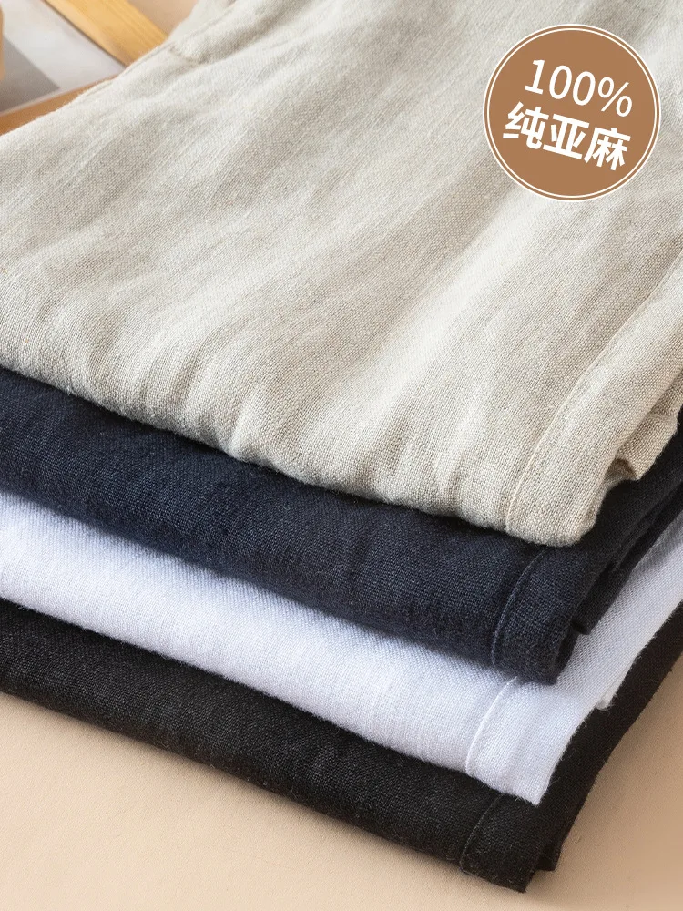

Women's Pants, High Waist, Linen Pants, Pure Linen, Loose, Wide Leg, Spring And Auttumn, Commuter Casual Pants,