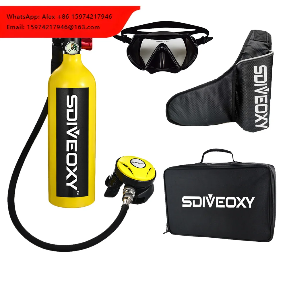 Scuba Diving Cylinder Set Mini SCUBA Air Tank Mini Aluminum Cylinder Portable 1L Mini Dive Tank