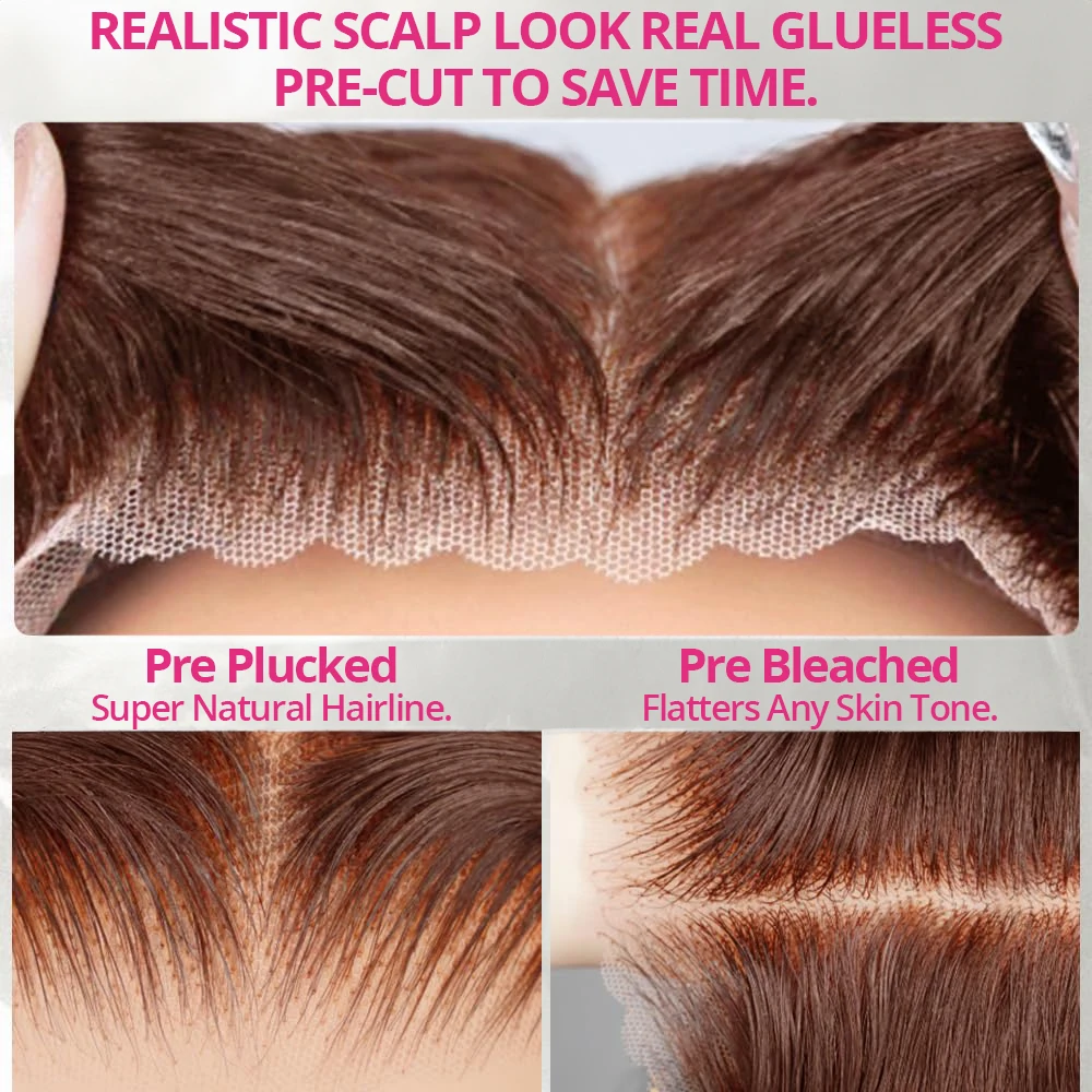 30 بوصة الشوكولاته براون الجسم موجة الدانتيل شعر مستعار أمامي شفاف 13x4 HD الدانتيل الباروكات الأمامية preplucked الملونة الشعر البشري 4x4 #2