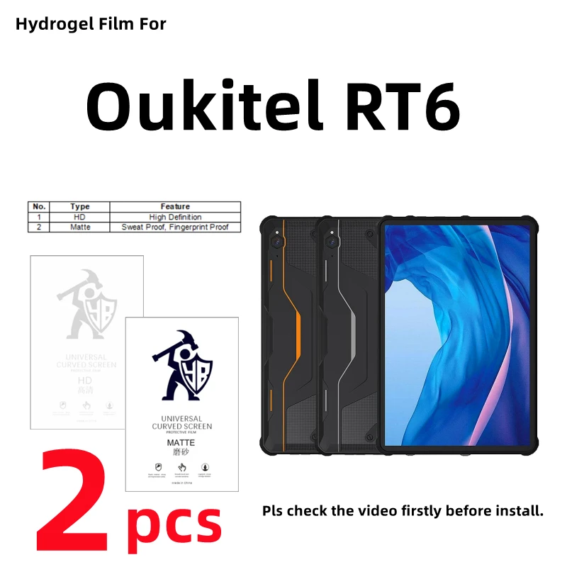 2pcs HD Hydrogel Film For Oukite RT6 Matte Screen Protector For Oukite RT6 Clear/Frosted Protective Film