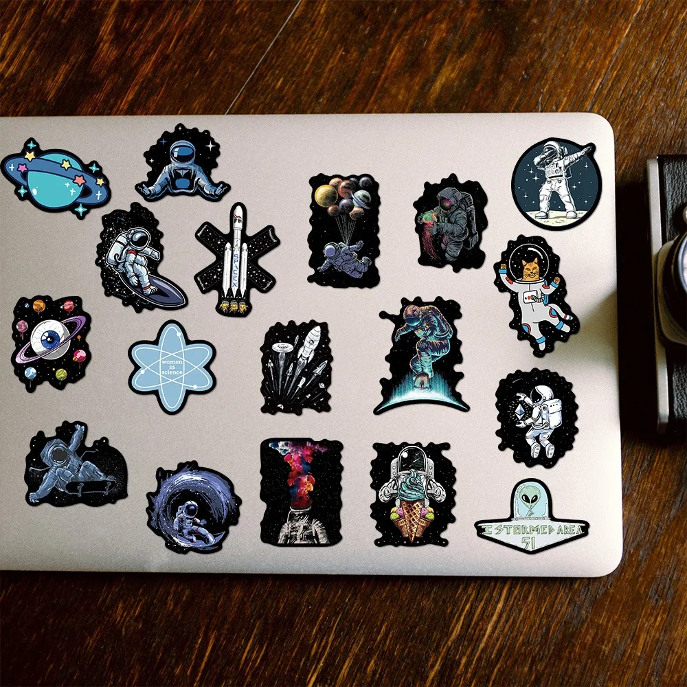 50PCS Astronauts Exploring Outer Space Graffiti Stickers Waterproof Vinyl Decals DIY Laptops Water Bottles Computers Phones