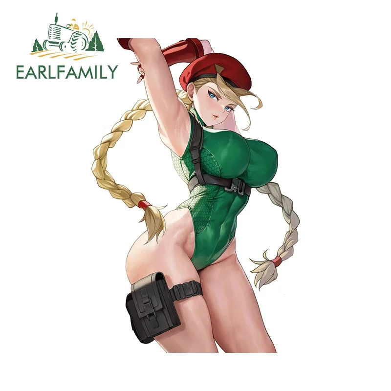

EARLFAMILY 13 см x 8,6 см Наклейки на автомобиль Cammy Fighter с изображением большой груди и ягодиц, забавная наклейка на мотоцикл, солнцезащитное украшение