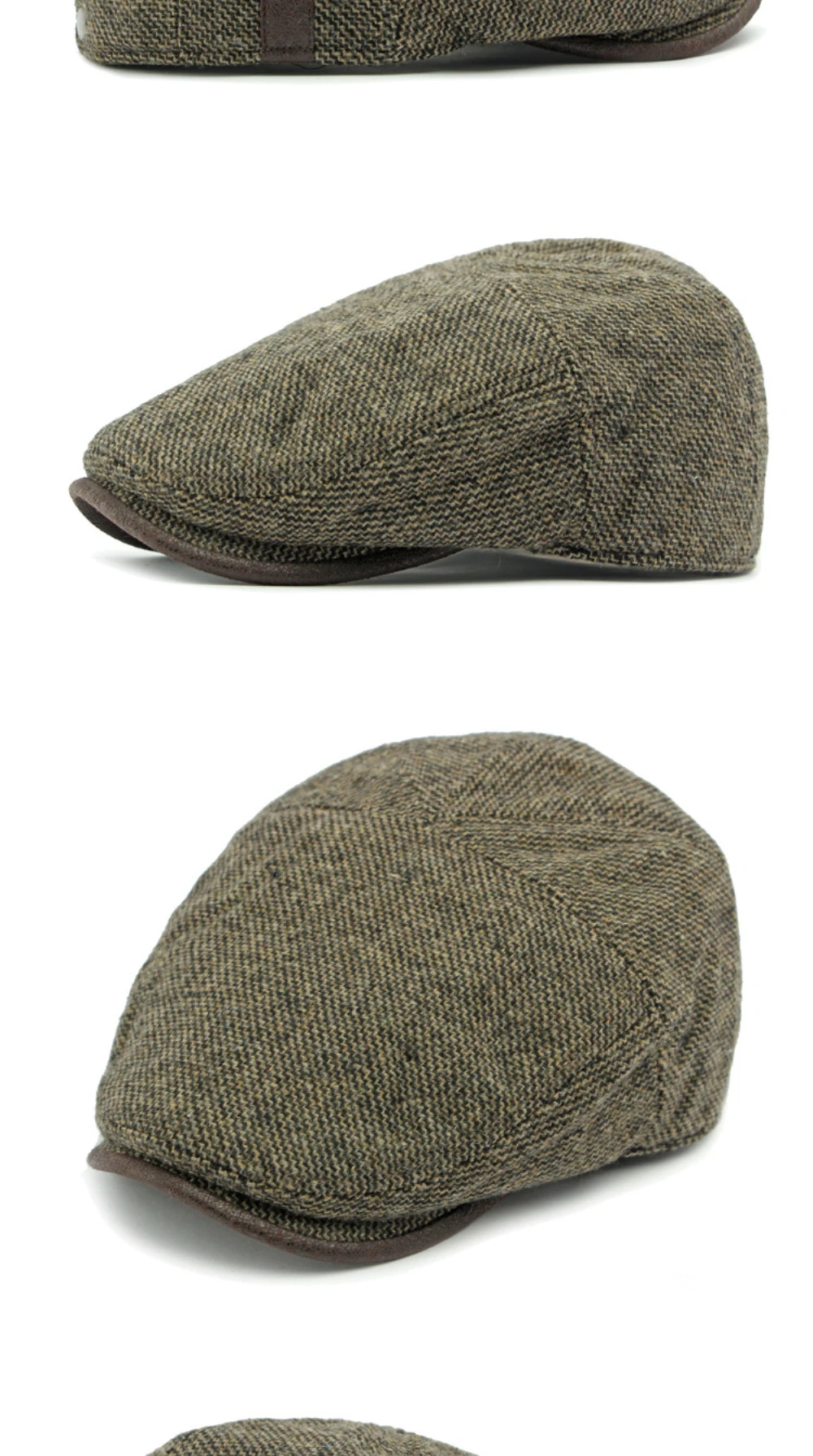 HT4950 Berets Herbst Winter Wolle Hut Männer Frauen Künstler Maler Baskenmütze Hut Eingestellt Ivy Flache Kappe Männlich Weiblich Fleece Gefüttert Baskenmütze Kappe – Detail 11