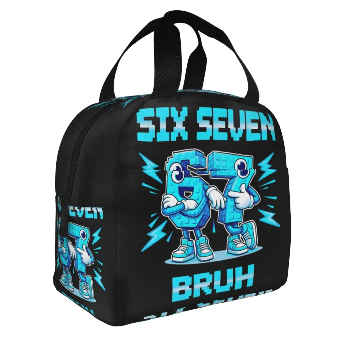 Brainrot Italian Meme Funny 67 Six Seven 6 7 Insulated Lunch Bag Women Leakproof Cooler Thermal Lunch Box Office Picnic Travel