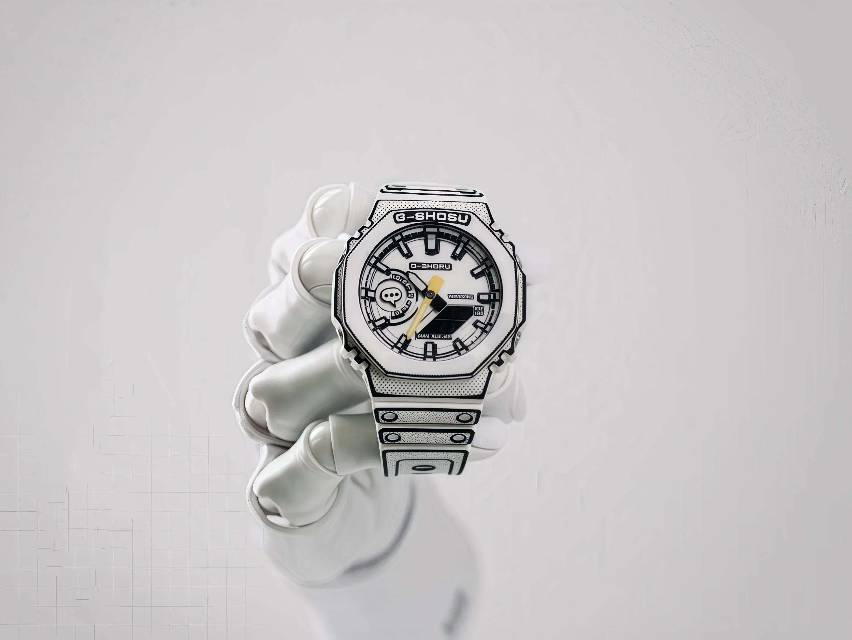 ساعة كوميدية إلكترونية رقمية بإضاءة LED بشاشة مزدوجة وظيفة كاملة ومجموعة بلوط كبيرة الحجم بتوقيت عالمي