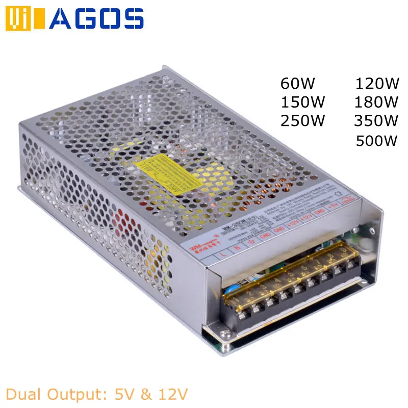 AC to DC 5V 12V Dual Output Switching Power Supply