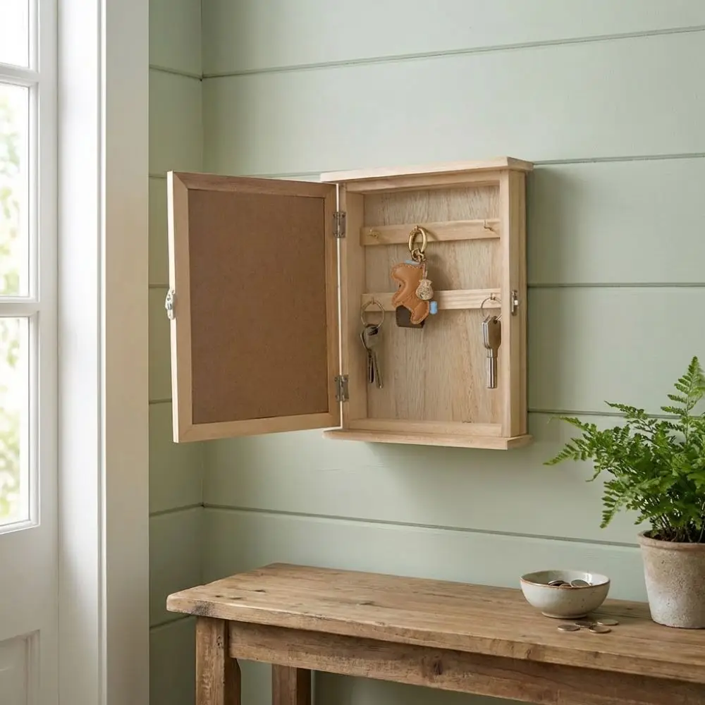 Organizer Box Wooden Wall-Mounted Key Storage Box Rustic Vintage Entryway Storage Box Decorative Square Cabinet Key Rack Bedroom