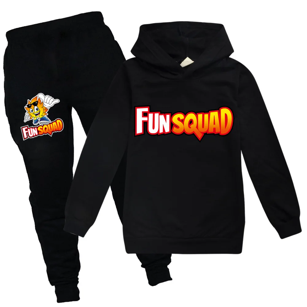 Fun squad Games Kids Hooded + Pants Suit Teenage Girls Clohting Little Baby Outfits Spring Tracksuit 10 To 12 Shirt Trousers