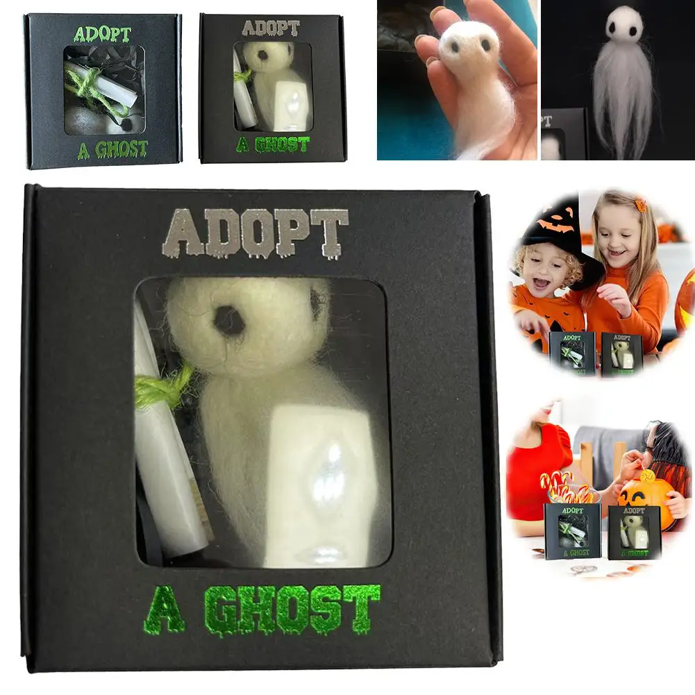 اعتماد أشباح الصوف الإبداعي DIY أداة اليد هالوين ديكور المنزل مجموعة التمرير الصغيرة هدية صندوق للأصدقاء عيد الهالوين #5